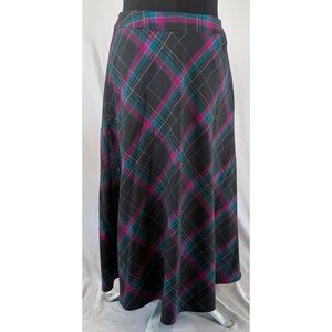 Y2K Vintage ‘Jones Wear’ Plaid Maxi Skirt in Black and Pink